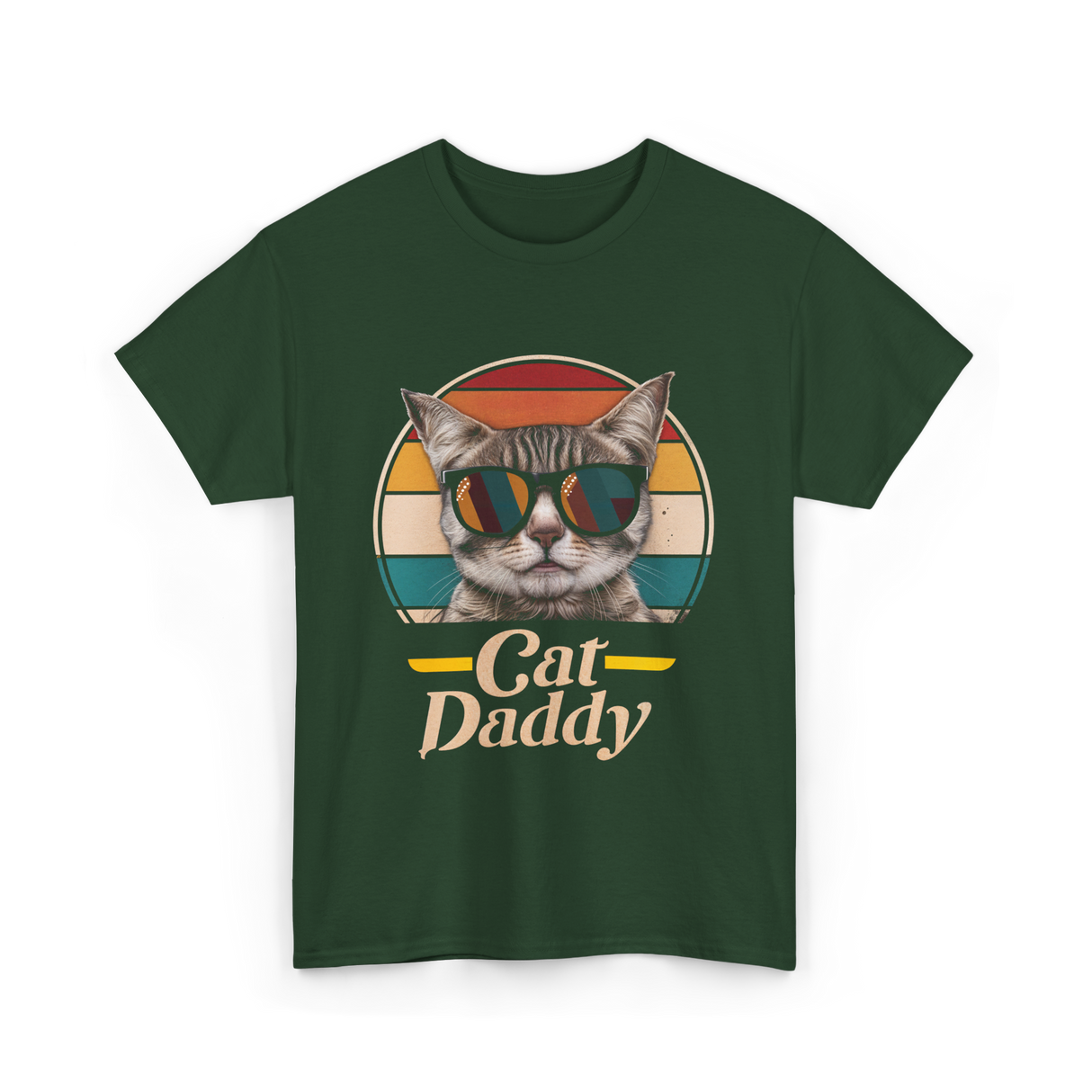 Cat Daddy Cats T-Shirt - Forest Green