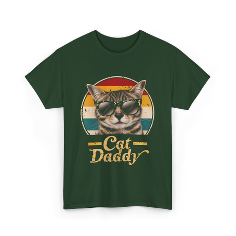 Cat Daddy Cat T-Shirt - Forest Green