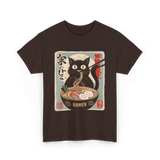 Cat Eating Ramen Ramen Cat T-Shirt - Dark Chocolate