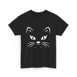 Cat Face Black Cat T-Shirt - Black