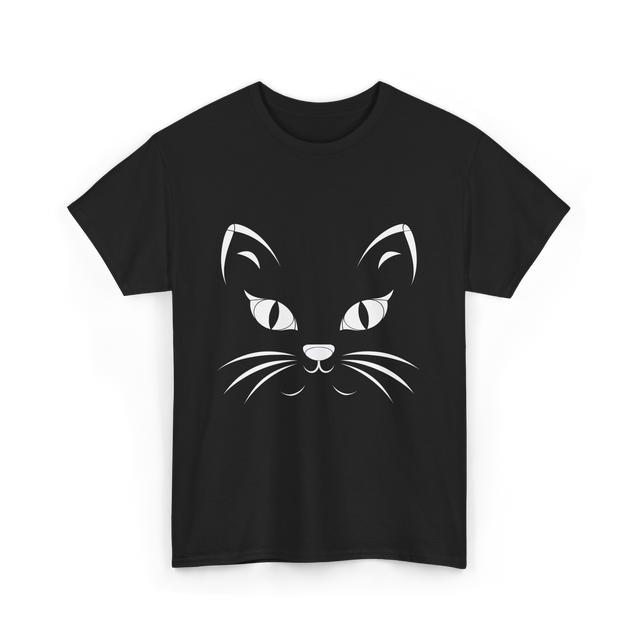 Cat Face Black Cat T-Shirt - Black