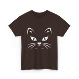 Cat Face Black Cat T-Shirt - Dark Chocolate