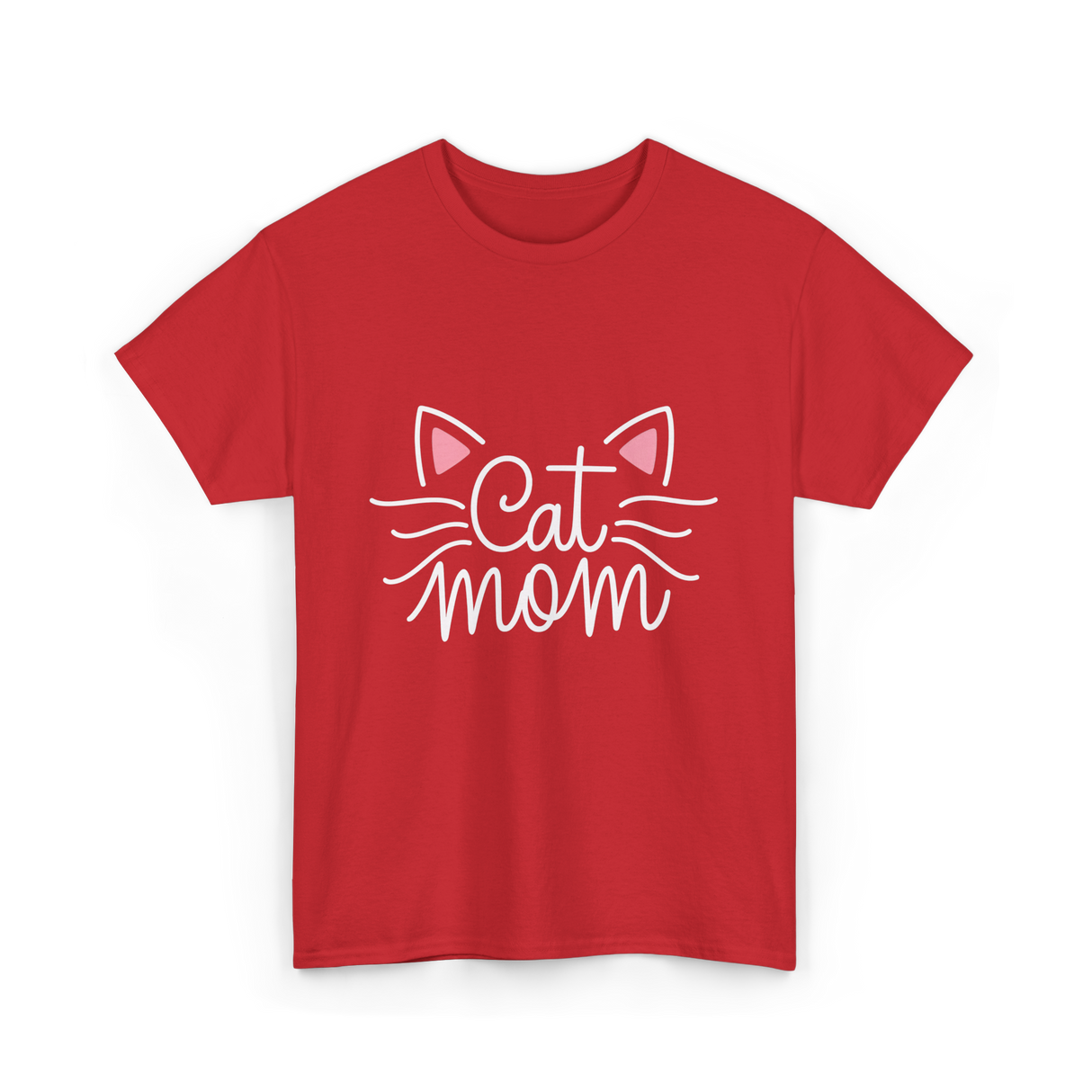 Cat Mom Animal Lover T-Shirt - Red