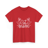 Cat Mom Animal Lover T-Shirt - Red