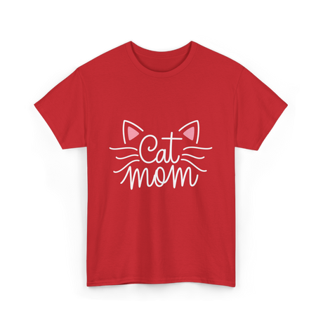 Cat Mom Animal Lover T-Shirt - Red