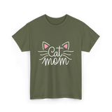 Cat Mom Animal Lover T-Shirt - Military Green