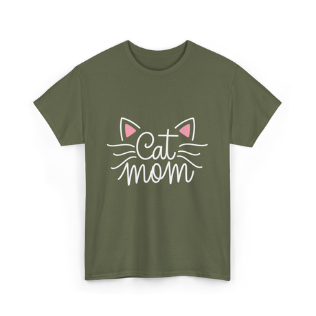 Cat Mom Animal Lover T-Shirt - Military Green