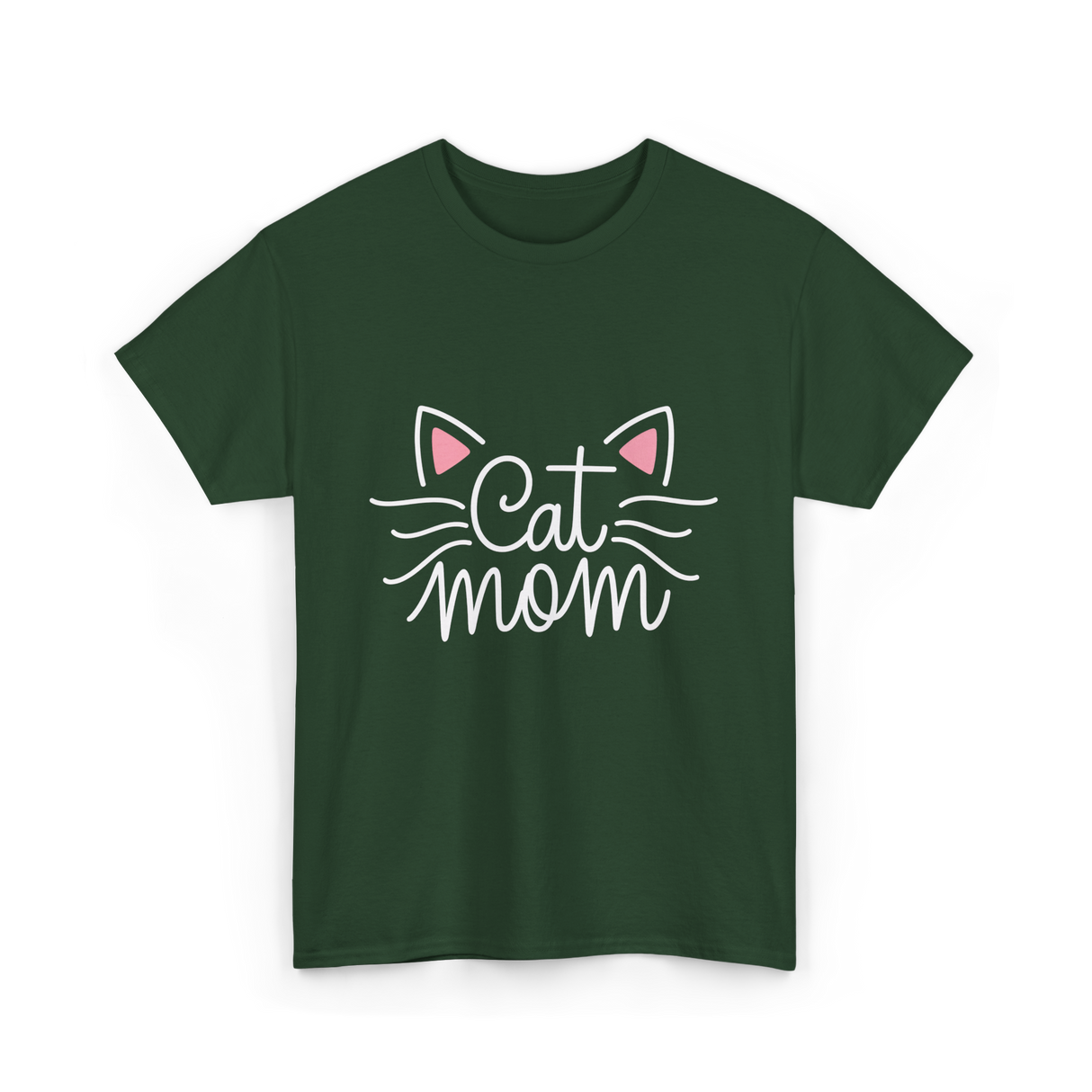 Cat Mom Animal Lover T-Shirt - Forest Green