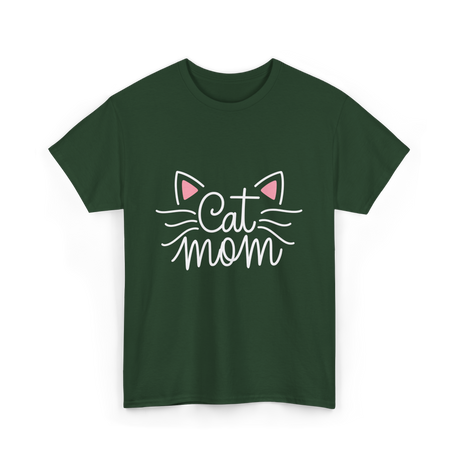 Cat Mom Animal Lover T-Shirt - Forest Green