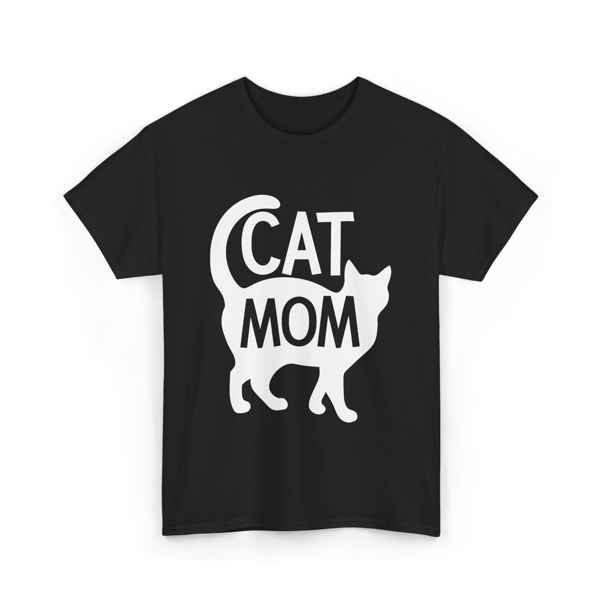 Cat Mom Kitty Pet Lover T-Shirt - Black