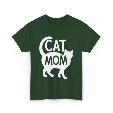 Cat Mom Kitty Pet Lover T-Shirt - Forest Green