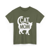 Cat Mom Kitty Pet Lover T-Shirt - Military Green