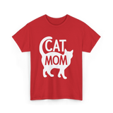 Cat Mom Kitty Pet Lover T-Shirt - Red