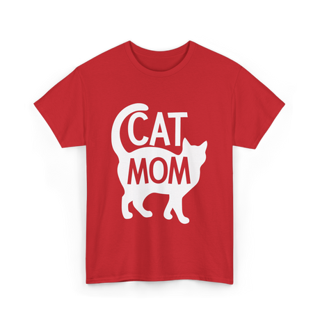 Cat Mom Kitty Pet Lover T-Shirt - Red