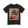 Cat Ramen Kawaii Cat T-Shirt - Black