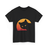 Cat Retro Style Cat T-Shirt - Black