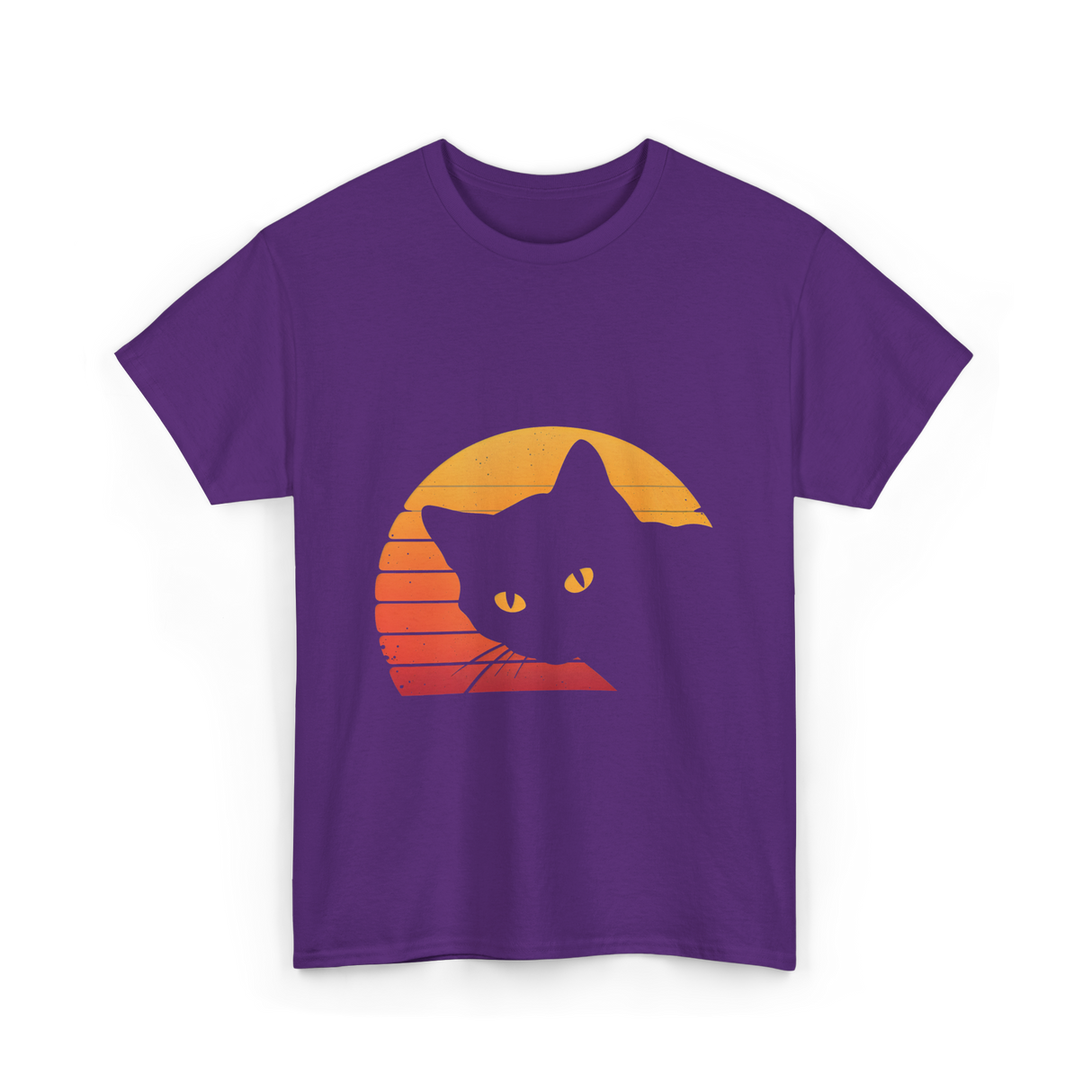 Cat Retro Style Cat T-Shirt - Purple