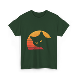 Cat Retro Style Cat T-Shirt - Forest Green