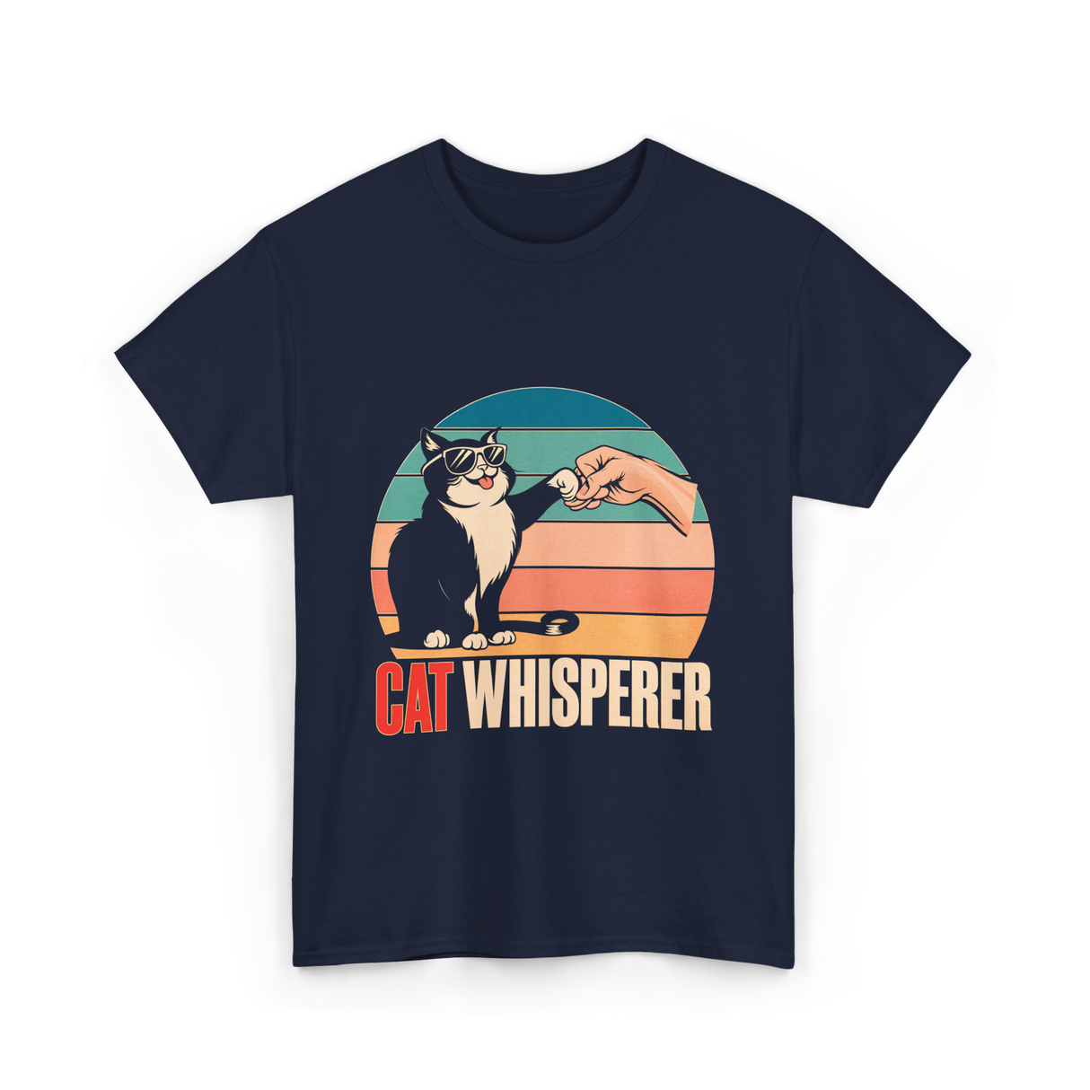 Cat Whisperer Cat T-Shirt - Navy