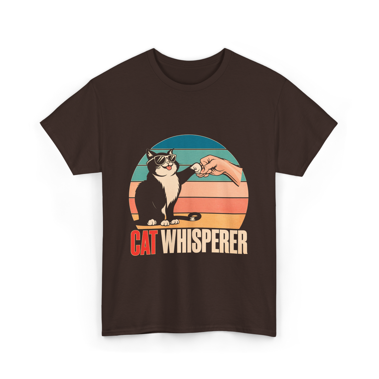 Cat Whisperer Cat T-Shirt - Dark Chocolate