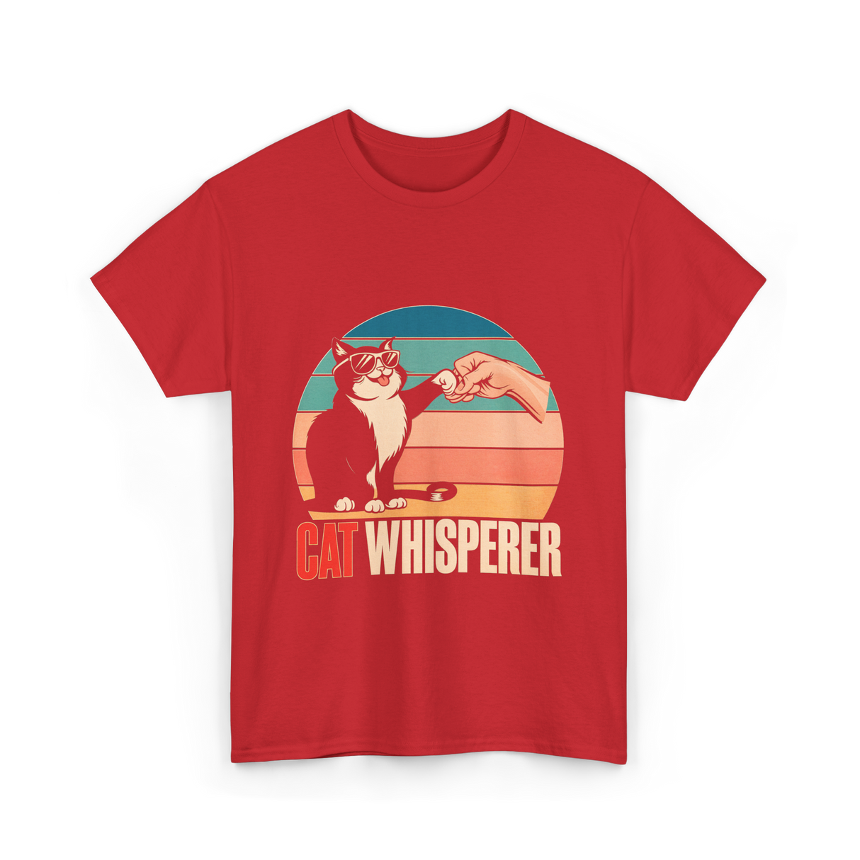 Cat Whisperer Cat T-Shirt - Red