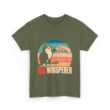 Cat Whisperer Cat T-Shirt - Military Green