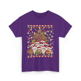 Cats Christmas Tree Cats T-Shirt - Purple