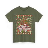 Cats Christmas Tree Cats T-Shirt - Military Green