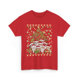 Cats Christmas Tree Cats T-Shirt - Red