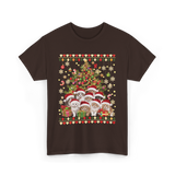 Cats Christmas Tree Cats T-Shirt - Dark Chocolate