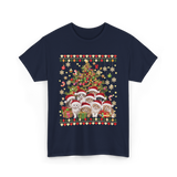 Cats Christmas Tree Cats T-Shirt - Navy