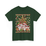 Cats Christmas Tree Cats T-Shirt - Forest Green