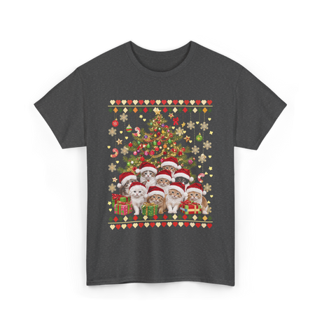 Cats Christmas Tree Cats T-Shirt - Dark Heather