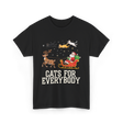 Cats For Everybody Christmas Cat T-Shirt - Black