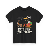 Cats For Everybody Christmas Cat T-Shirt - Black