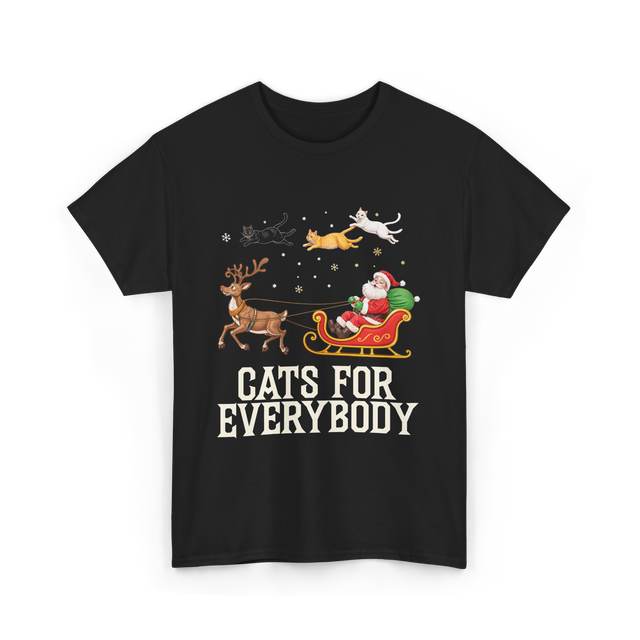 Cats For Everybody Christmas Cat T-Shirt - Black