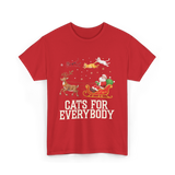 Cats For Everybody Christmas Cat T-Shirt - Red