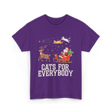 Cats For Everybody Christmas Cat T-Shirt - Purple