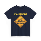 Caution Learner's Permit New Driver T-Shirt - Navy