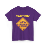 Caution Learner's Permit New Driver T-Shirt - Purple