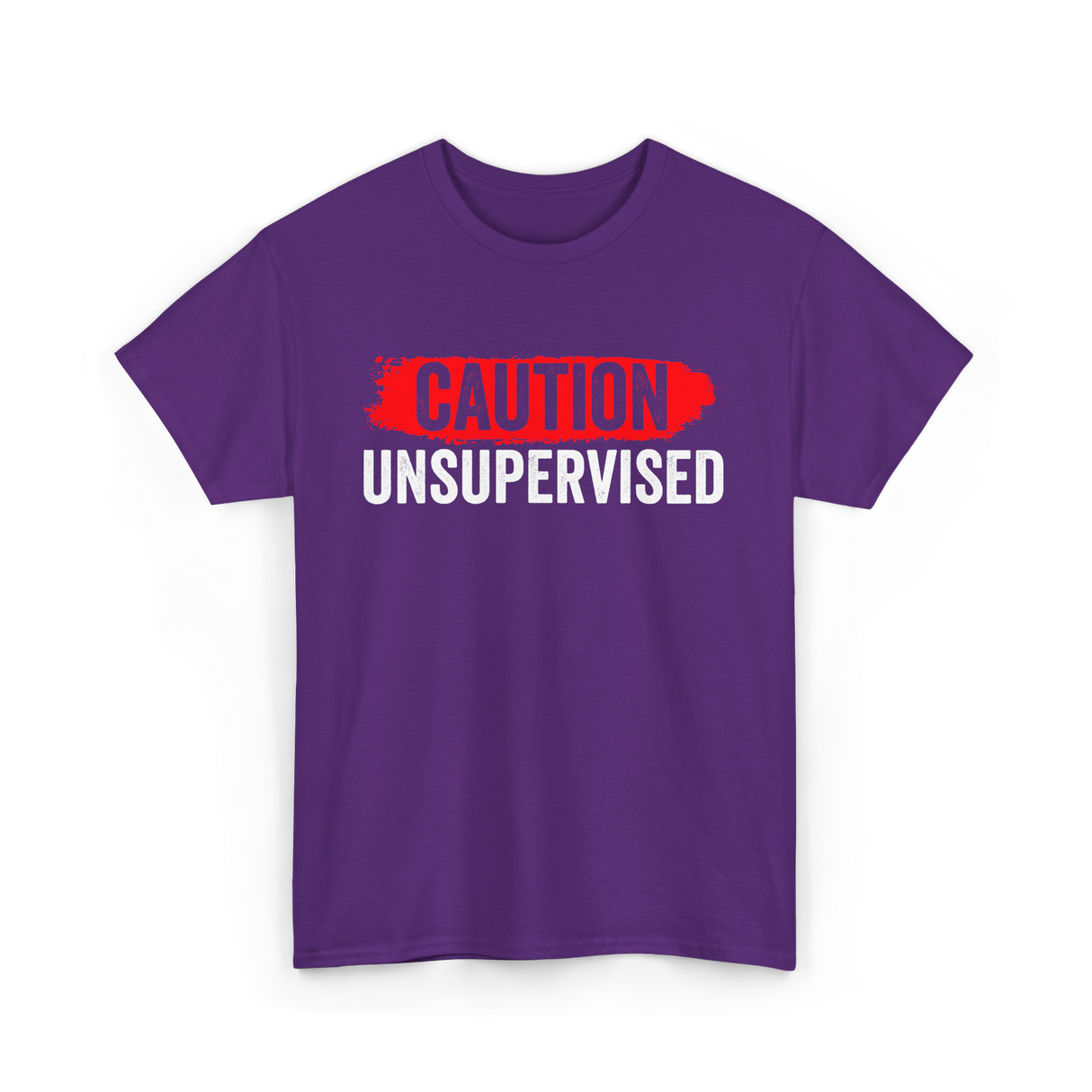 Caution Unsupervised Sarcastic Sayings T-Shirt - Purple