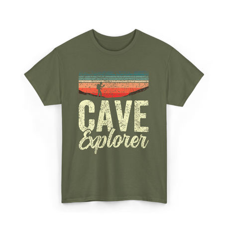 Cave Explorer Caving Adventure T-Shirt - Military Green