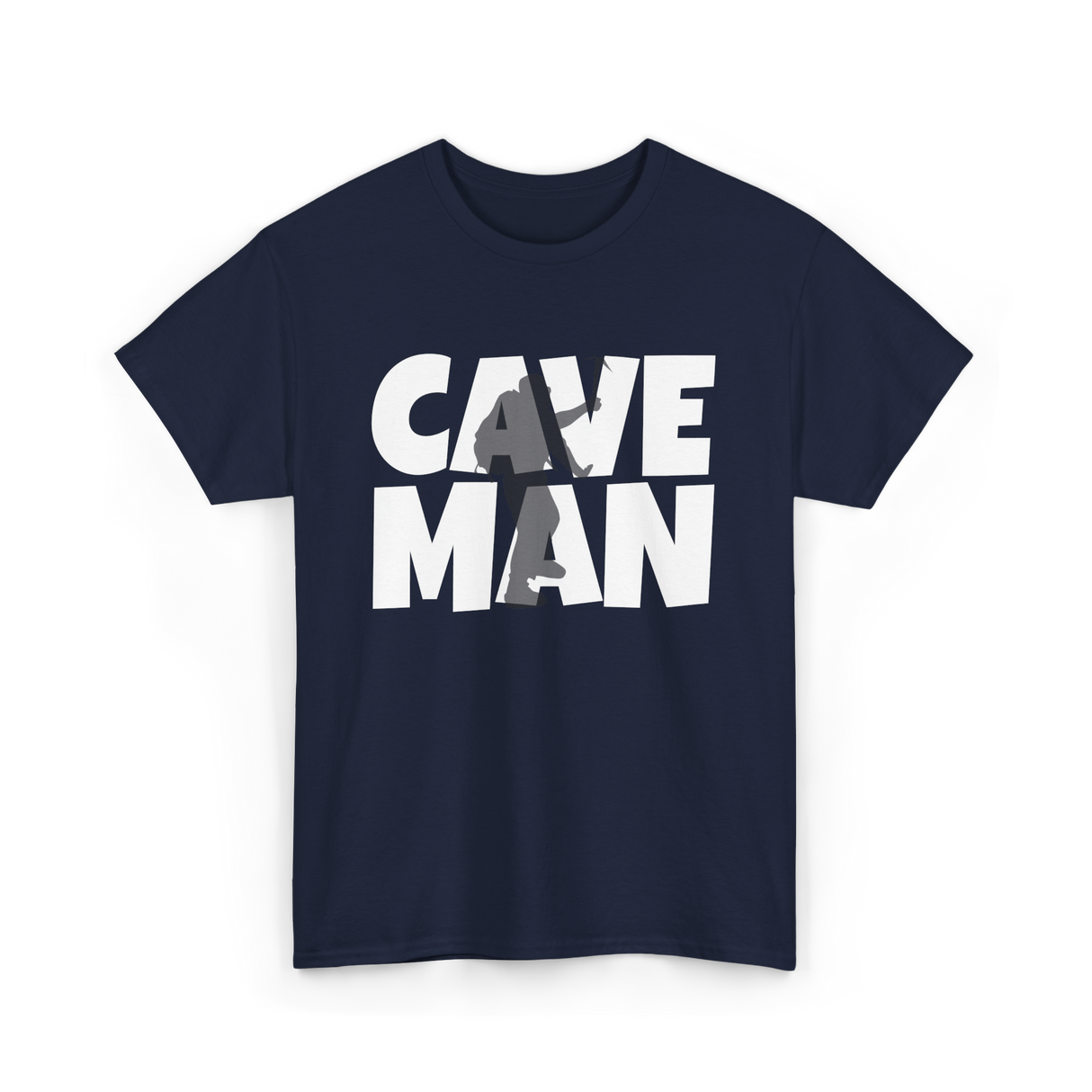 Cave Man Explorer Caving Adventure T-Shirt - Navy