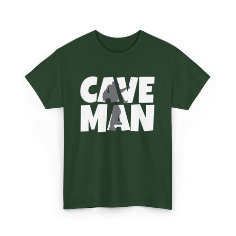 Cave Man Explorer Caving Adventure T-Shirt - Forest Green