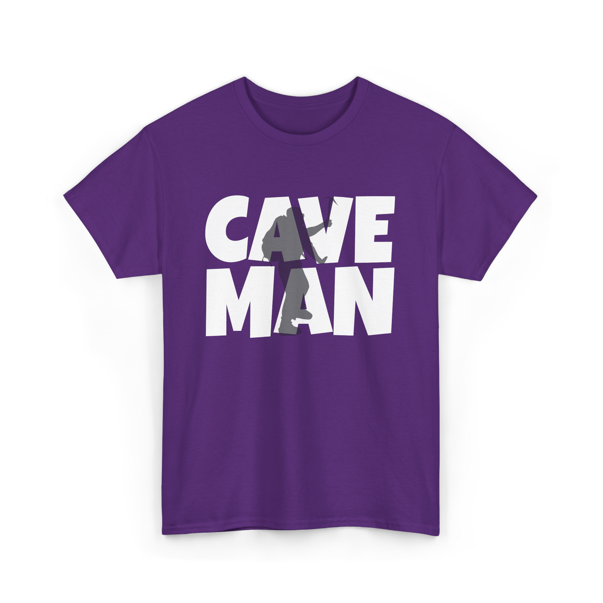 Cave Man Explorer Caving Adventure T-Shirt - Purple