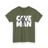 Cave Man Explorer Caving Adventure T-Shirt - Military Green