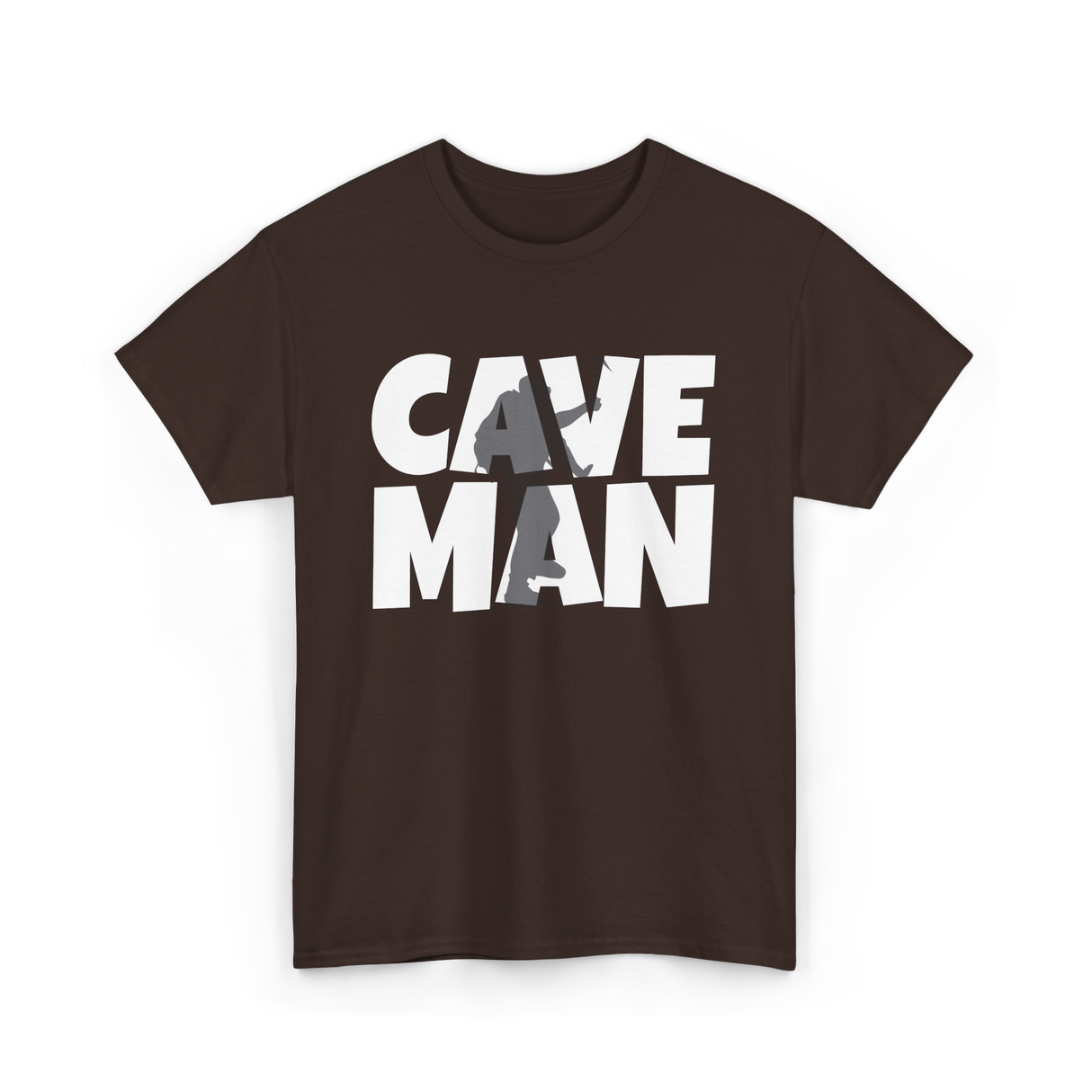 Cave Man Explorer Caving Adventure T-Shirt - Dark Chocolate