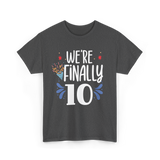 Celebrate 10 Birthday Twins T-Shirt - Dark Heather