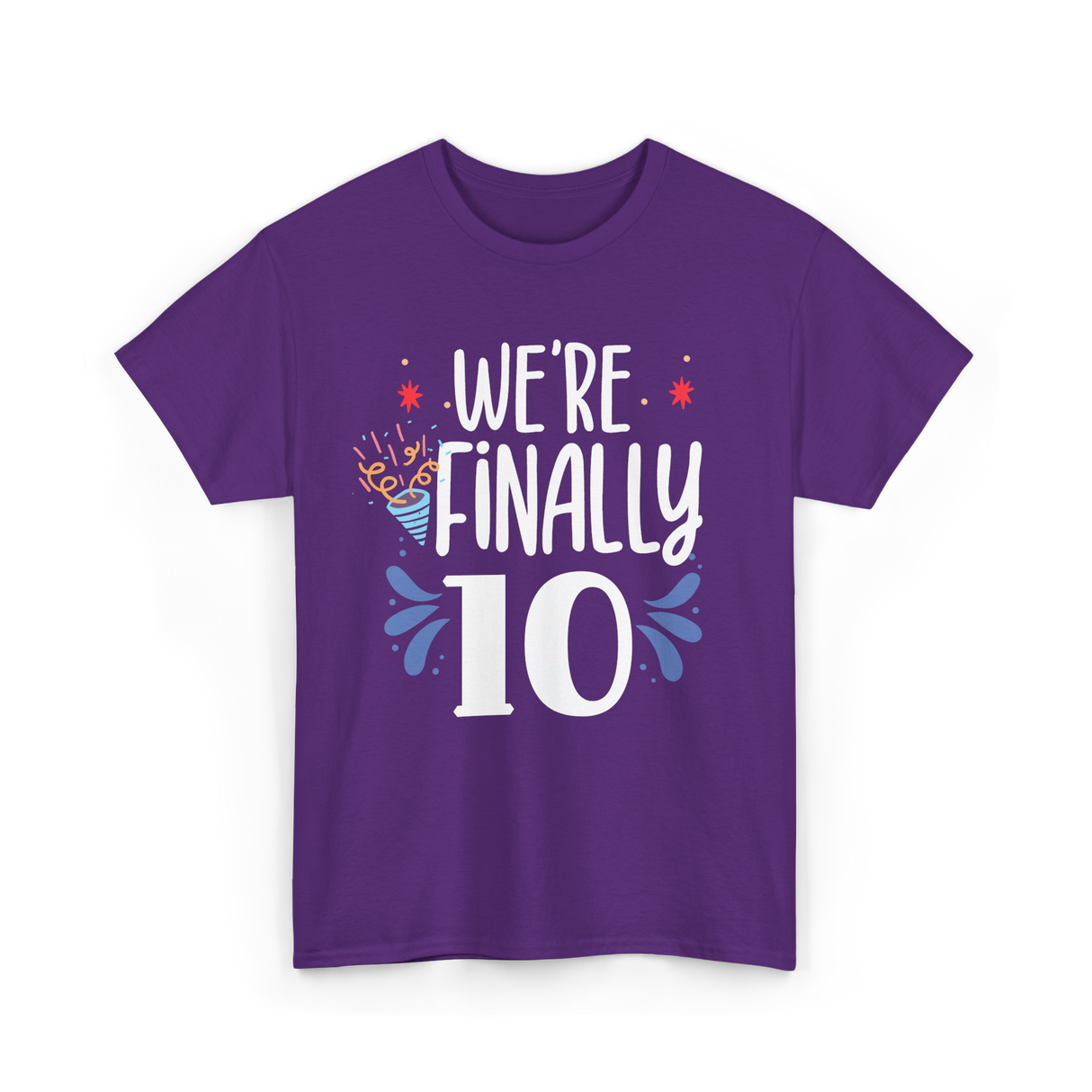 Celebrate 10 Birthday Twins T-Shirt - Purple