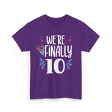 Celebrate 10 Birthday Twins T-Shirt - Purple